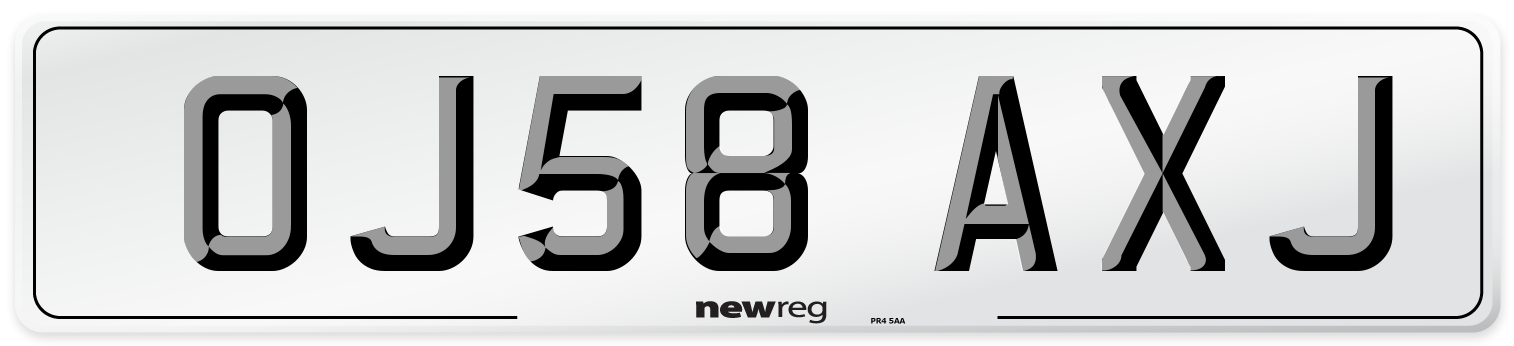 OJ58 AXJ Number Plate from New Reg